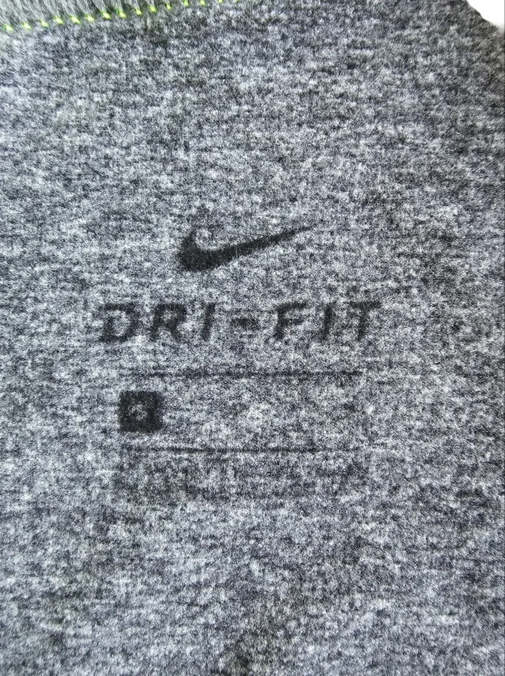 Nike Heather Gray Leggings with Neon Yellow Swoosh - Picture 4 of 5